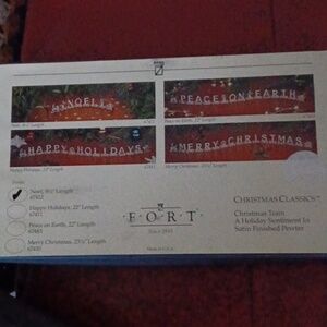 Fort satin finish pewter NOEL train, 8 pc in the box